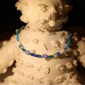 Blue beaded necklace